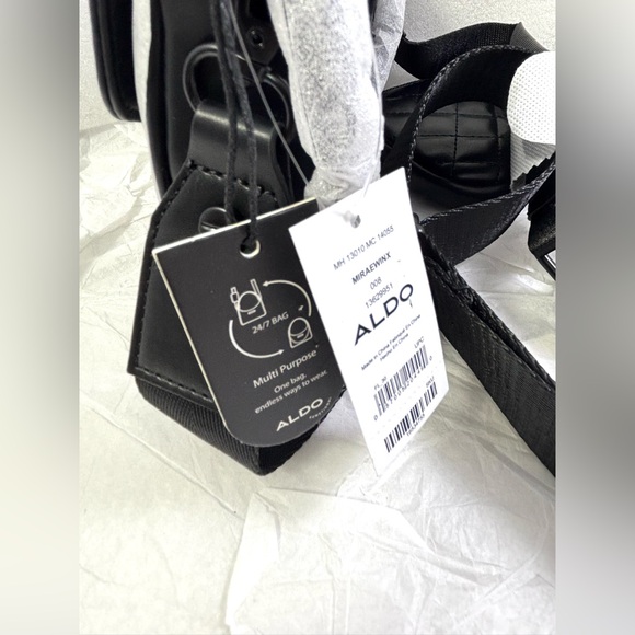 Aldo Black Quilted Messenger Bag. Aldo Miraewinx XBODY Bag. - Picture 12 of 13